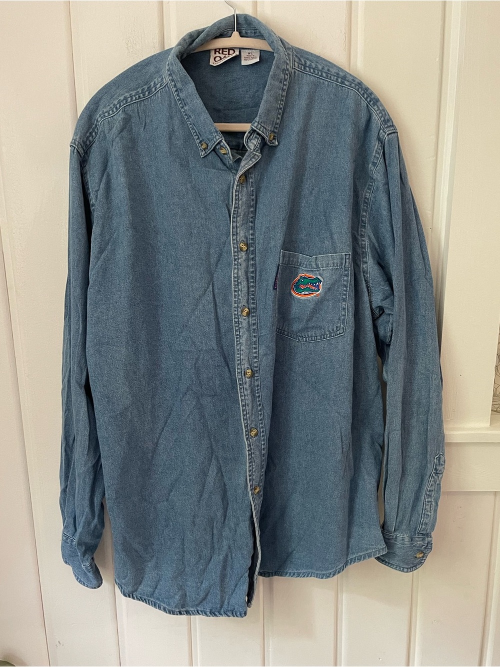 Vintage Florida Gators Red Oak Denim Button Down Shirt XL